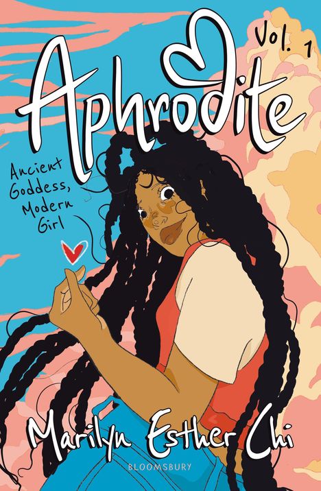 „Aphrodite Vol. 1“, „Ancient Goddess, Modern Girl“, „Marilyn Esther Chi“. Illustration eines Mädchens mit langen Haaren.