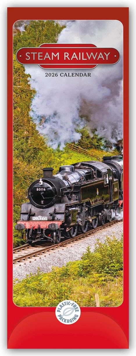 Carousel Calendar: Steam Railway - Dampfeisenbahnen 2026 - Slimline-Kalender, Kalender