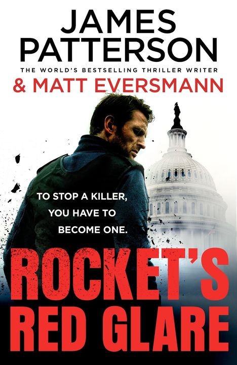 „TO STOP A KILLER, YOU HAVE TO BECOME ONE.“ Ein Mann in einer Jacke steht vor dem Kapitol.