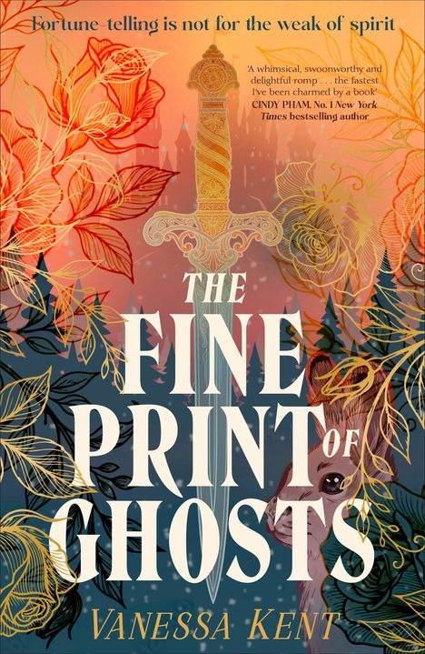 "THE FINE PRINT OF GHOSTS" oben, "VANESSA KENT" darunter, "COVER TO BE REVEALED" unten, mit Del Rey Logo. Weiße Fläche.