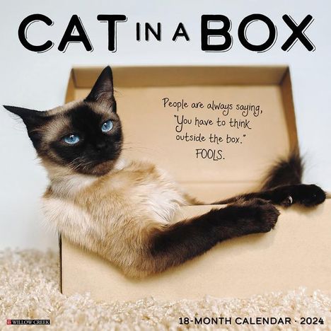 Willow Creek Press: Cat in a Box 2024 12 X 12 Wall Calendar, Kalender