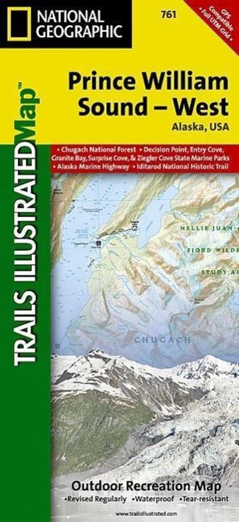 National Geographic Maps: Prince William Sound West Map, Karten