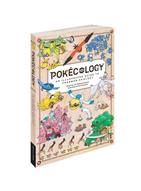 „Pokécology: An Illustrated Guide to Pokémon Ecology”. Bunte Pokémon-Illustration, viele bekannte Charaktere.