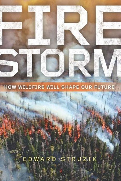 "FIRESTORM" und "HOW WILDFIRE WILL SHAPE OUR FUTURE", darüber ein Waldbrand. Darunter "EDWARD STRUZIK".