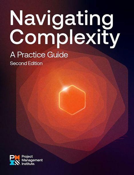 "Navigating Complexity: A Practice Guide, Second Edition." Farbige sechseckige Muster im Hintergrund, Logo unten links.