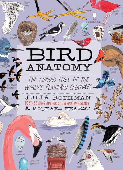 "Bird Anatomy: The curious lives of the world's feathered creatures" von Julia Rothman & Michael Hearst. Gezeichnete Vögel.