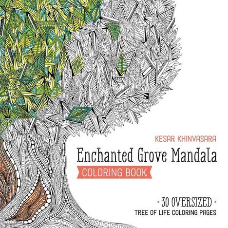 Kesar Khinvasara: Enchanted Grove Mandala Coloring Book, Buch