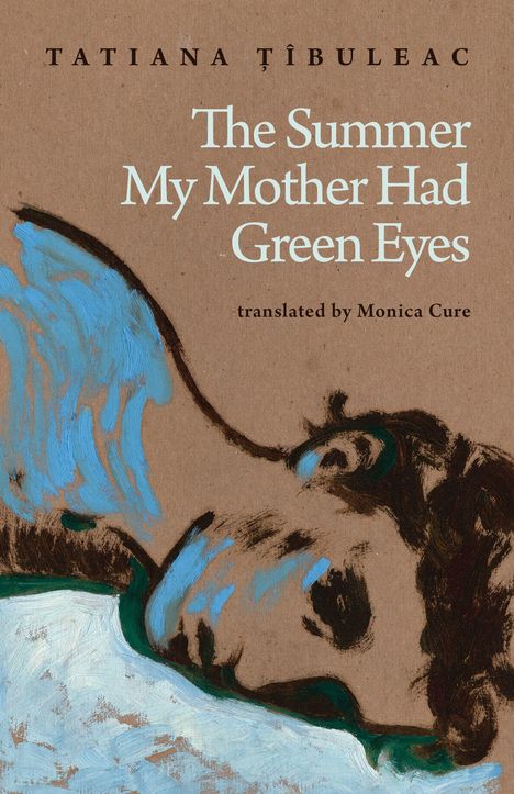 Titel: "The Summer My Mother Had Green Eyes". Illustration: Gesicht in Blau- und Brauntönen.