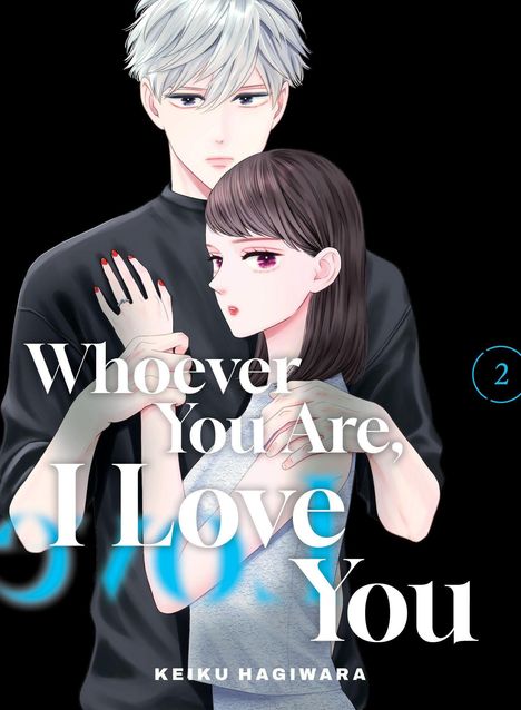 "Whoever You Are, I Love You" und "KEIKU HAGIWARA", Illustration eines jungen Paares vor schwarzem Hintergrund.