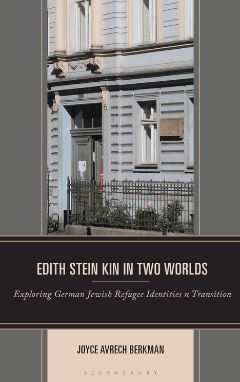 „EDITH STEIN KIN IN TWO WORLDS“, darüber ein Bild einer alten Gebäude-Fassade mit Säulen und Fenstern.