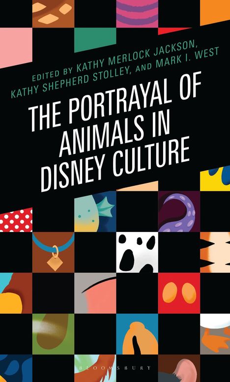 "The Portrayal of Animals in Disney Culture" ist der Titel eines Buchs, umgeben von bunten Disney-Motiven.