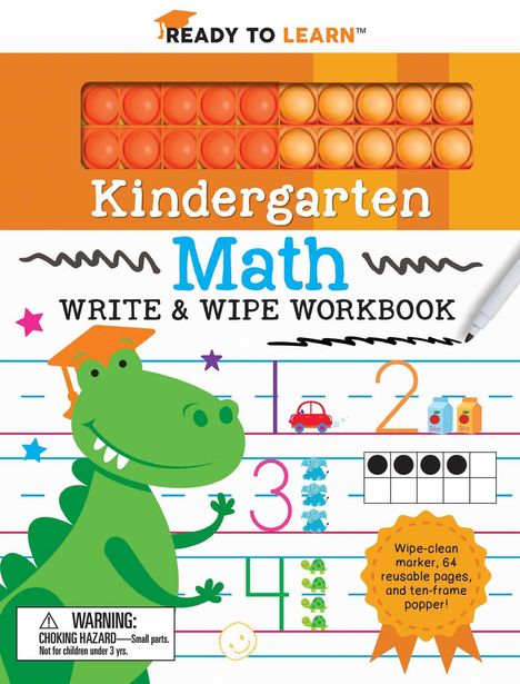 Janet Hale: Ready to Learn Kindergarten Math Write &amp; Wipe Workbook with Popper, Buch