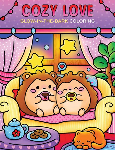 Editors of Thunder Bay Press: Cozy Love Glow-In-The-Dark Coloring, Buch