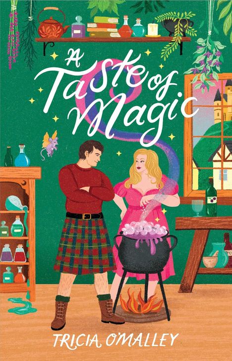 "A Taste of Magic" – Ein Mann im Kilt und eine Frau kochen zusammen in einem magisch anmutenden Raum voller Tränke.