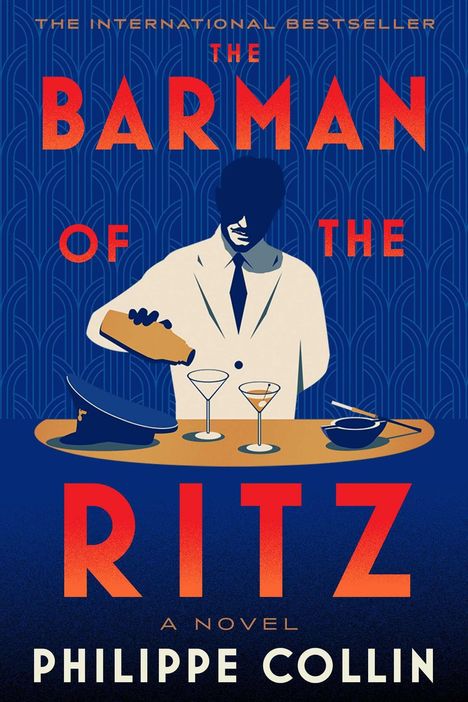 Titel: "The Barman of the Ritz". Darunter ein Barmann in weißem Anzug, der Cocktails einschenkt.