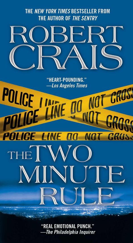 Text oben: "THE NEW YORK TIMES BESTSELLER". Gelbes Polizeiband. Text: "THE TWO MINUTE RULE". Panorama einer beleuchteten Stadt.