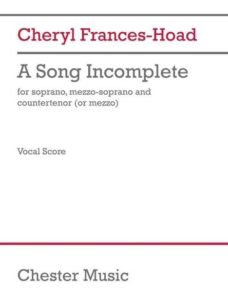 A Song Incomplete (3 Performance Scores), Buch