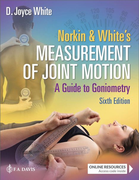 „Norkin & White's Measurement of Joint Motion: A Guide to Goniometry, Sixth Edition, D. Joyce White.“  
Rückenansicht eines Menschen und Arm-Messung.