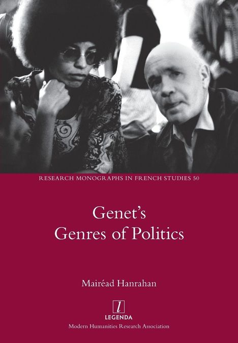 "Genet’s Genres of Politics" von Mairéad Hanrahan, oben ein Schwarz-Weiß-Foto von zwei nachdenklichen Personen.