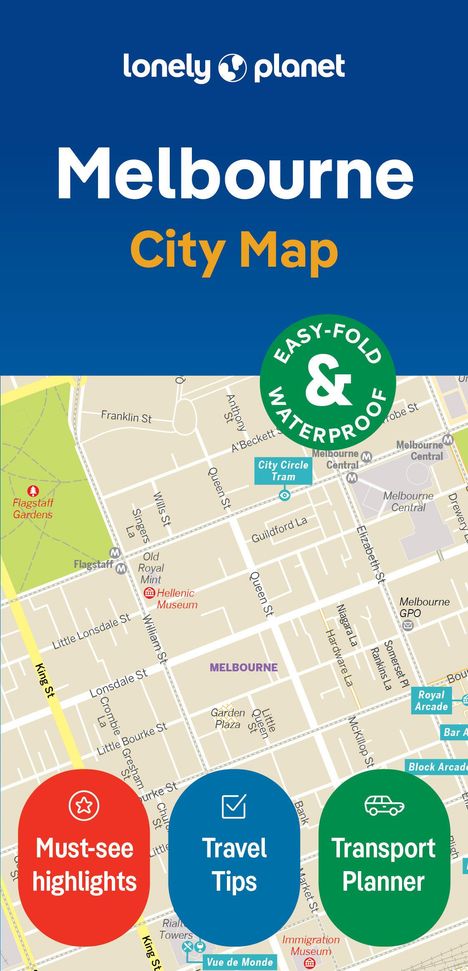 Frances Evans: Lonely Planet Melbourne City Map, Karten