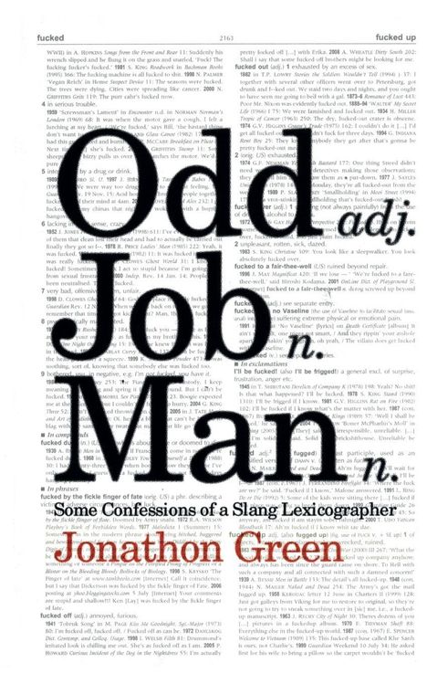 Große schwarze Schrift auf Text: "Odd Job Man". Darüber "adj; n." Darunter "Some Confessions of a Slang Lexicographer Jonathon Green".