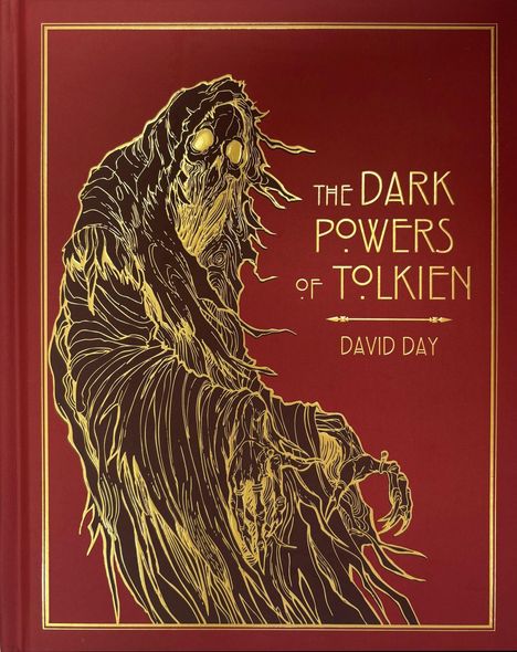 „THE DARK POWERS OF TOLKIEN“, David Day. Illustration: Dunkle, unheimliche Gestalt in einem Umhang mit leuchtenden Augen.
