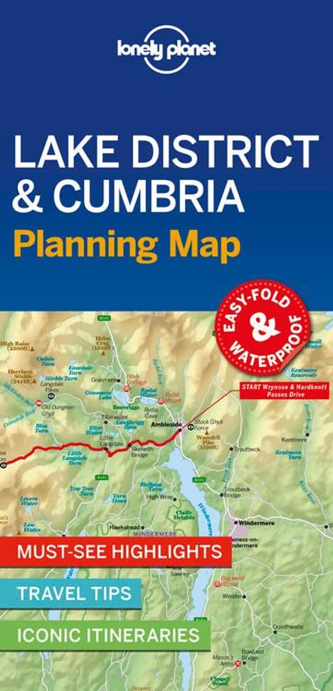 Lonely Planet: Lonely Planet Lake District &amp; Cumbria Planning Map, Karten