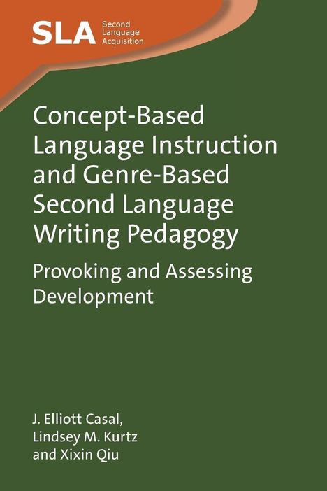 "Concept-Based Language Instruction and Genre-Based Second Language Writing Pedagogy" in Weiß auf Grün, oben SLA-Logo.