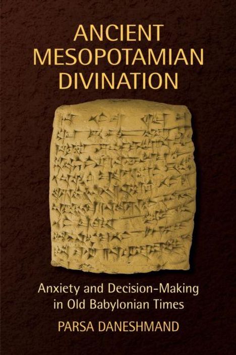 „ANCIENT MESOPOTAMIAN DIVINATION“ steht oben. Ein Keilschrift-Text auf Tontafel ist zentral abgebildet.