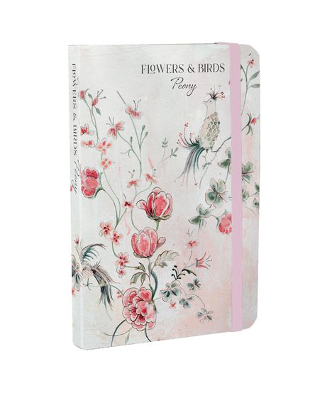 Flowers &amp; Birds Peony A6 Notebook, Buch