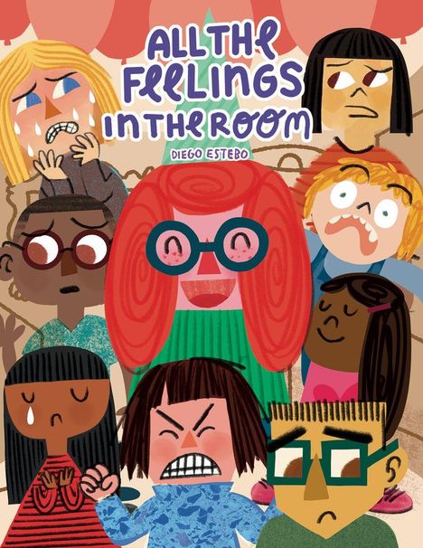 "ALL THE FEELINGS IN THE ROOM" steht oben. Darunter sind Illustrationen von Personen mit verschiedenen Gesichtsausdrücken.