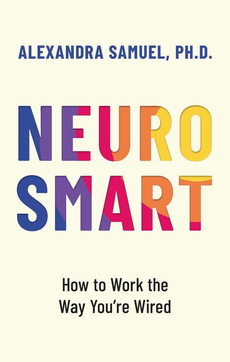 "NEUROSMART. Alexandra Samuel. COVER TO BE REVEALED. monoray." Orange Hintergrund, minimalistisches Design.