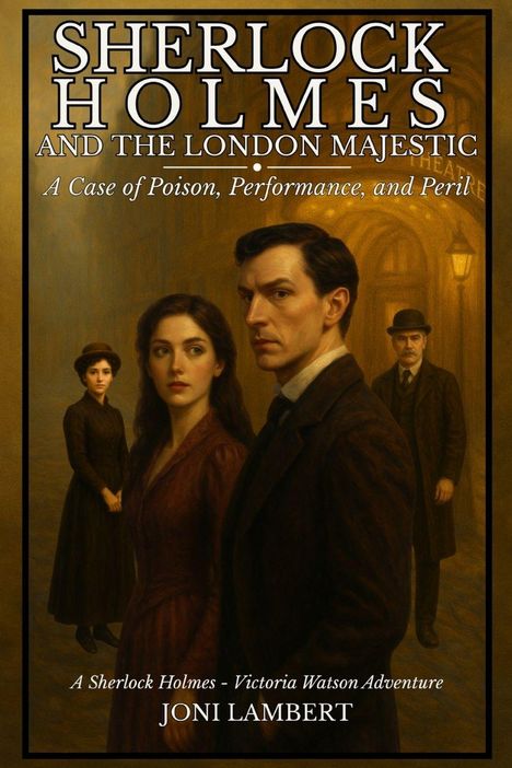 "Sherlock Holmes and the London Majestic" zeigt ernste Figuren in historischer Kleidung; düstere, viktorianische Atmosphäre.