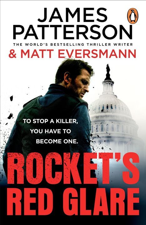 "TO STOP A KILLER, YOU HAVE TO BECOME ONE." "Rocket's Red Glare." Ein ernster Mann vor dem Kapitol.