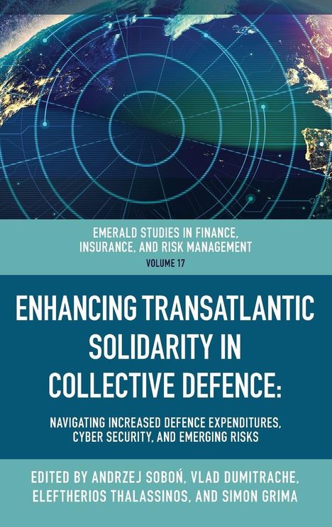"Enhancing Transatlantic Solidarity in Collective Defence" steht in großen Buchstaben. Ein Radarbild der Erde ist darüber.
