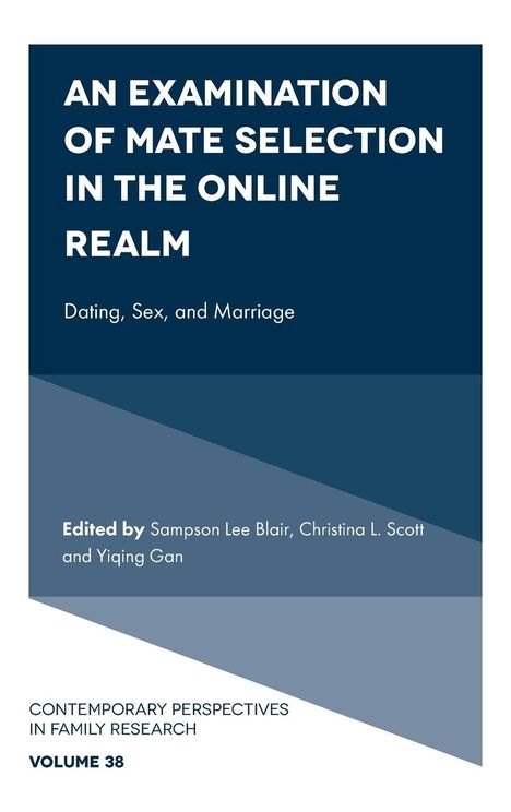 Titel: "AN EXAMINATION OF MATE SELECTION IN THE ONLINE REALM". Unten: "Dating, Sex, and Marriage". Schlichtes Coverdesign.