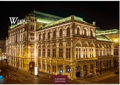 Text: "WIEN" und "CASARES EDITION 2027". 

Nächtliche Ansicht eines prächtig beleuchteten historischen Gebäudes.