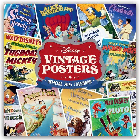 Disney Vintage Posters - Disney Filmplakate - Offizieller Kalender 2025 - Wandkalender, Kalender