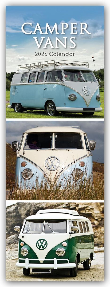 Gifted Stationery Co. Ltd: Camper - Camper Vans - Slimline-Kalender 2026, Kalender