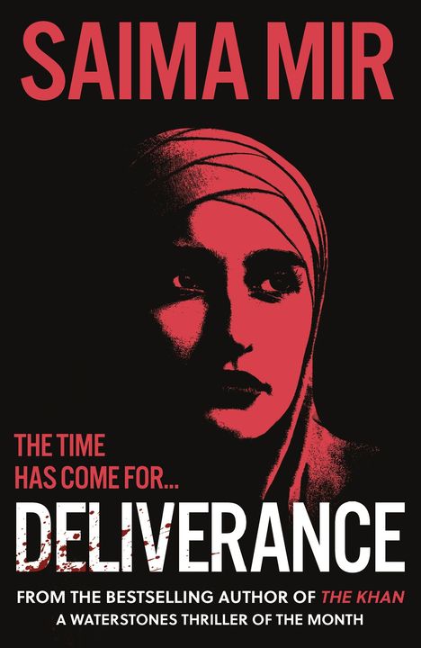 "SAIMA MIR" in Rot oben, darunter "THE TIME HAS COME FOR... DELIVERANCE". Schwarz-rotes Porträt einer Person mit Kopfbedeckung.
