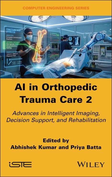 Titel: "AI in Orthopedic Trauma Care 2". Subtitel beschreibt Fortschritte in Bildgebung, Entscheidungshilfe und Rehabilitation.