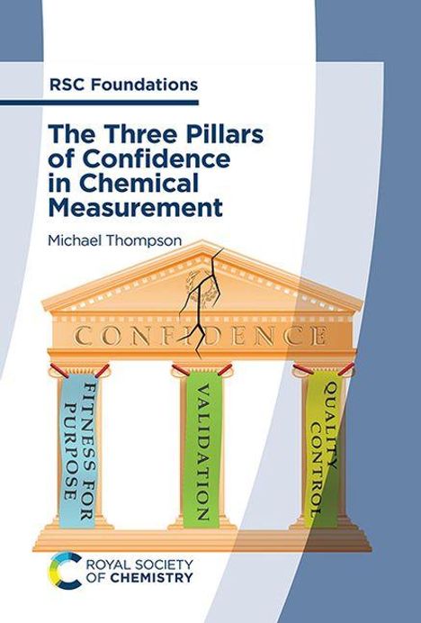 RSC Foundations Buchcover. Titel: "The Three Pillars of Confidence in Chemical Measurement". Autor: Michael Thompson.