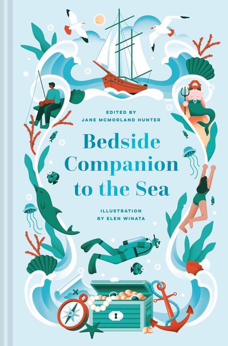 "Bedside Companion to the Sea" von Jane McMorland Hunter, Illustration von Elen Winata. Maritimes Motiv mit Meerjungfrau.