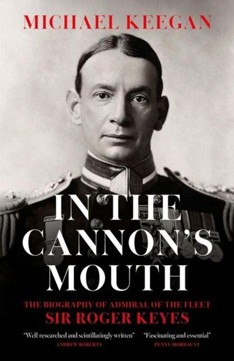 „IN THE CANNON'S MOUTH“ von Michael Keegan. Schwarz-weißes Porträt eines Offiziers in Uniform.