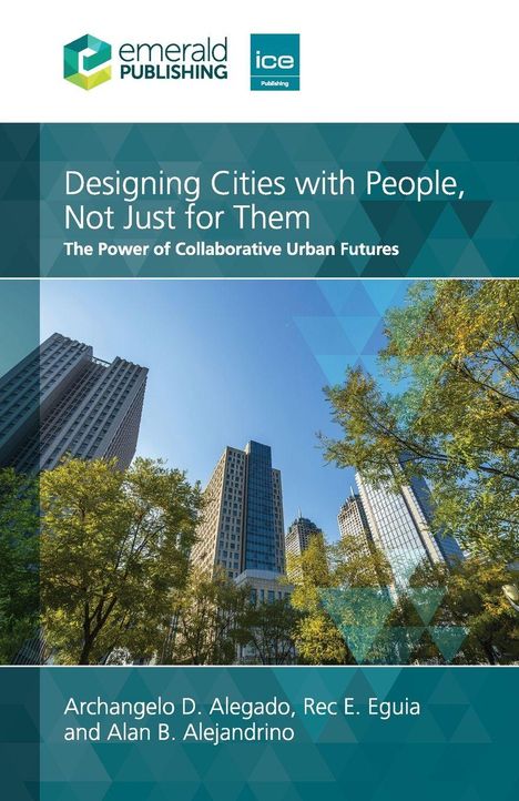 „Designing Cities with People, Not Just for Them.“ Hochhäuser und Bäume unter blauem Himmel. Logos oben.