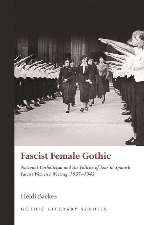 "Fascist Female Gothic" von Heidi Backes. Frauen in Uniformen salutieren in gleichmäßigen Reihen.