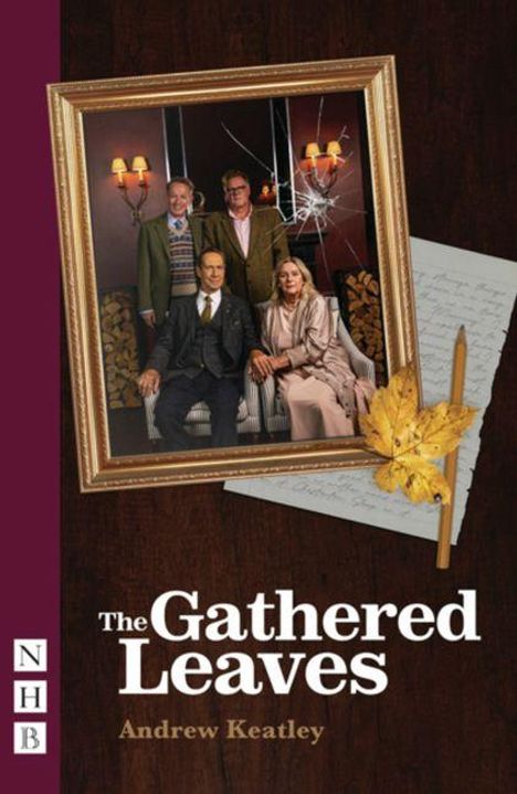 "The Gathered Leaves" von Andrew Keatley, Cover zeigt ein Familienporträt in einem Rahmen, daneben ein Blatt und ein Stift.