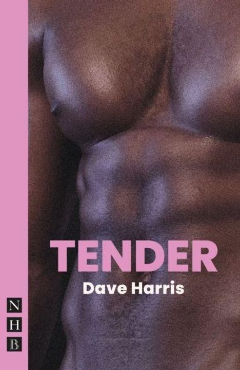 "TENDER" in Pink, "Dave Harris" darunter. Muskelpartie eines Oberkörpers, lila-rosa Hintergrundstreifen links.