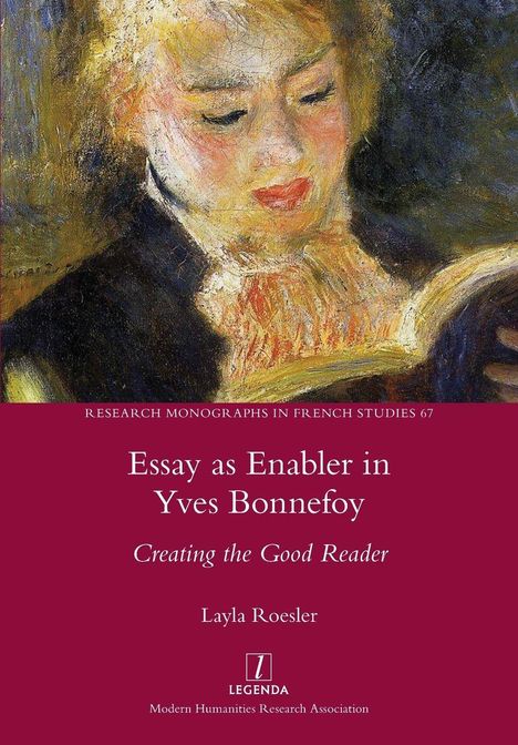 "Essay as Enabler in Yves Bonnefoy" von Layla Roesler. Ein impressionistisches Gemälde zeigt eine lesende Frau.