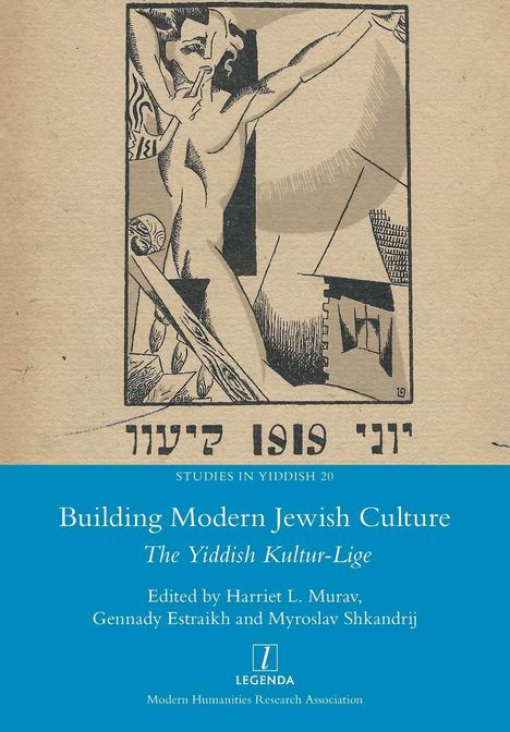 STUDIES IN YIDDISH 20. Modernes Kunstwerk mit einer stilisierten Figur. "Building Modern Jewish Culture".